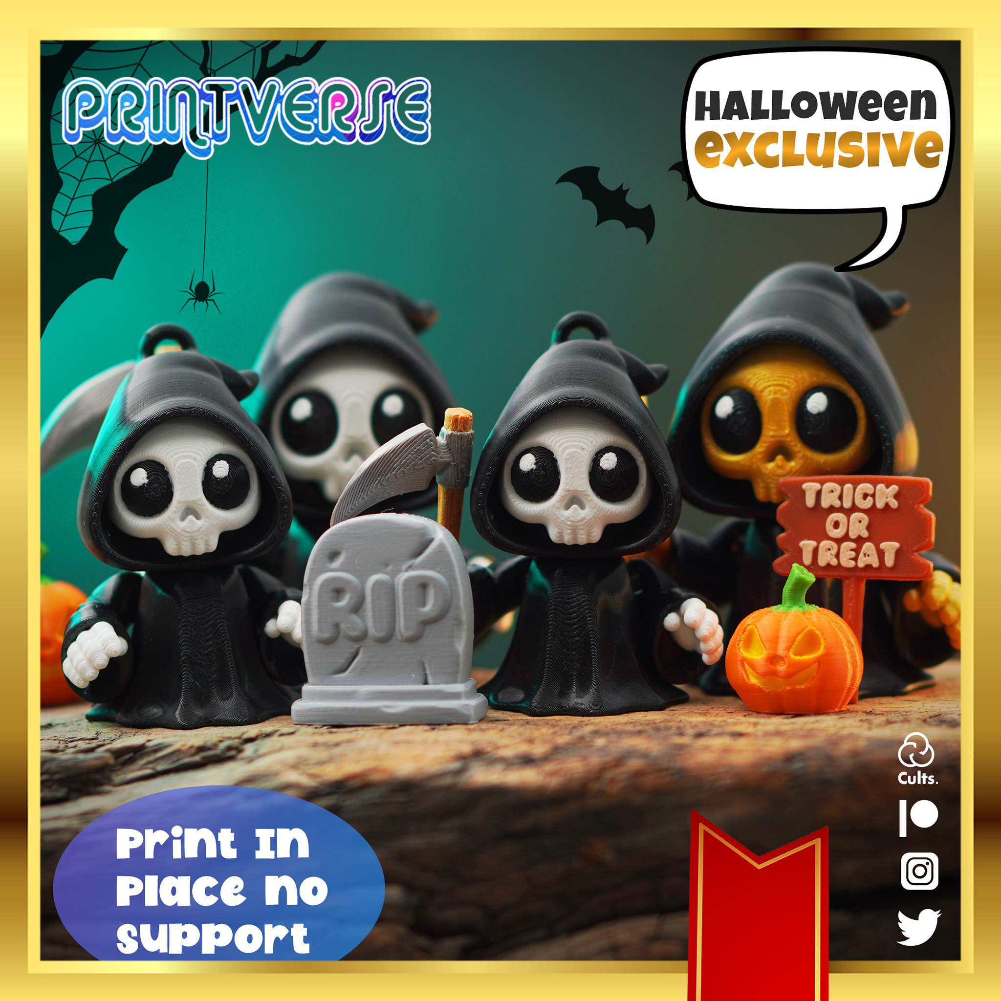 Flexy Print In Place Chibi Grim Reaper Exclusive